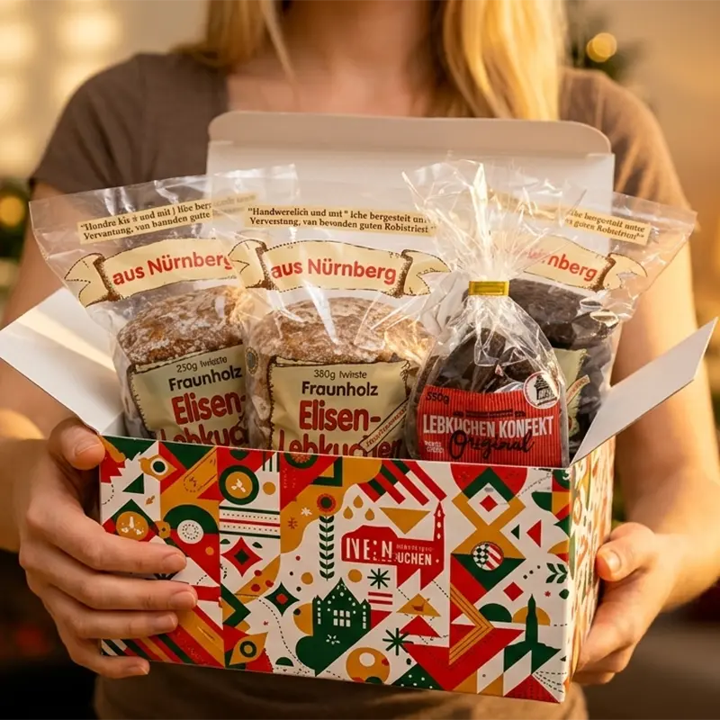 Elisen-Lebkuchen Geschenkbox aus Nürnberg mit Lebkuchenkonfekt