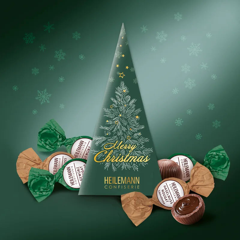 Heilemann Tannenbaum "Merry Christmas" mit Nougat-Kugeln