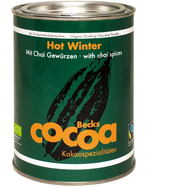 BIO Trinkschokoladenpulver mit Gewürzen Hot Winter von Becks COCOA 250g Dose