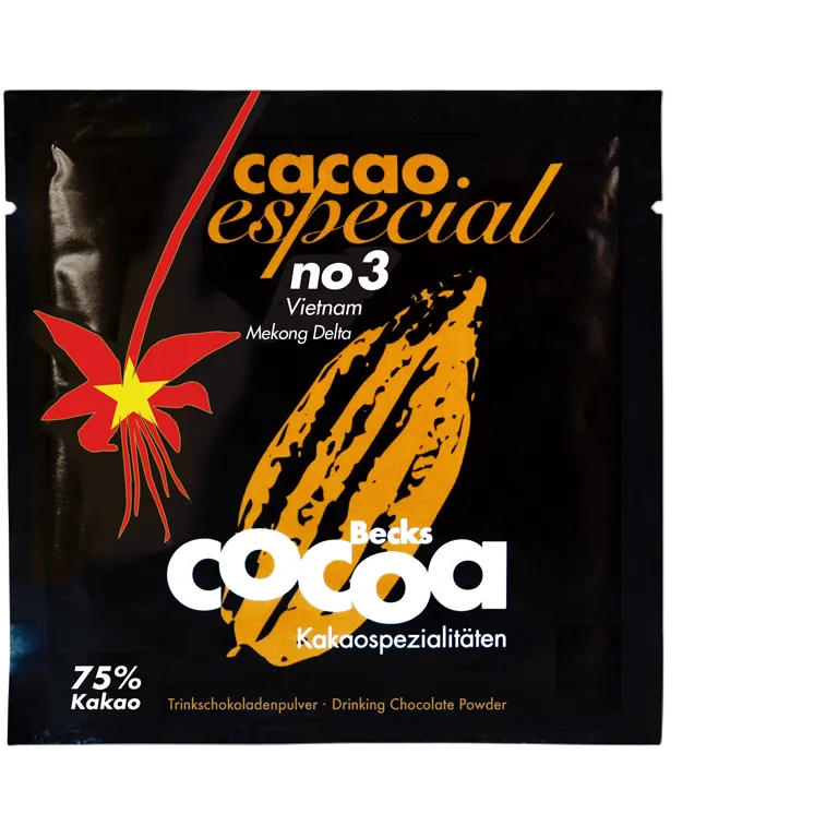 Zartbitteres Trinkschokoladenpulver Espezial No 3 Becks COCOA 25g Beutel