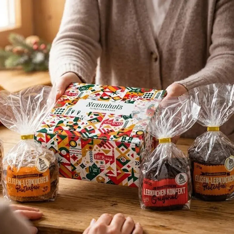 Glutenfreie Elisen-Lebkuchen Geschenkbox mit Lebkuchenkonfekt Original