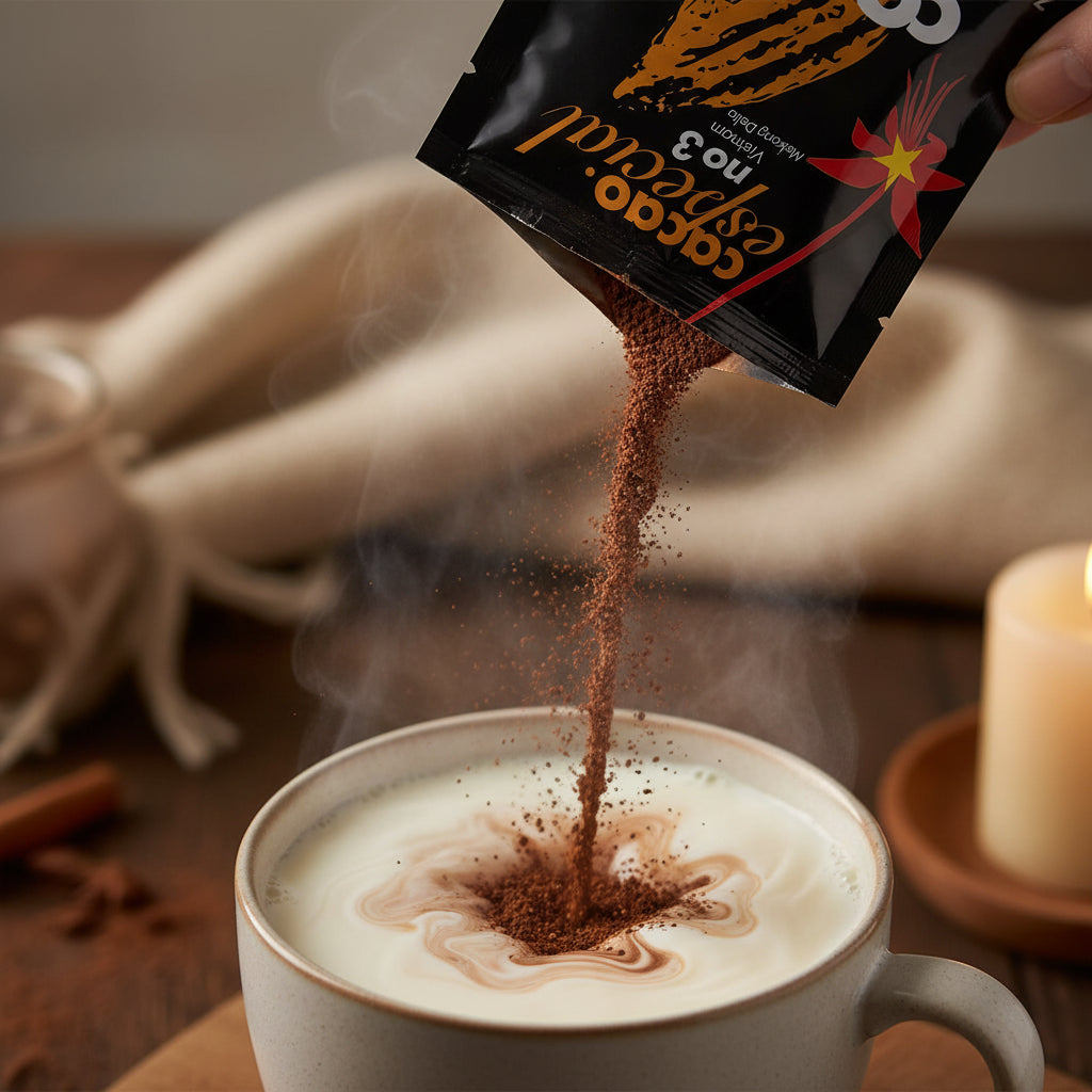 Zartbitteres Trinkschokoladenpulver Espezial No 3 Becks COCOA 25g Beutel