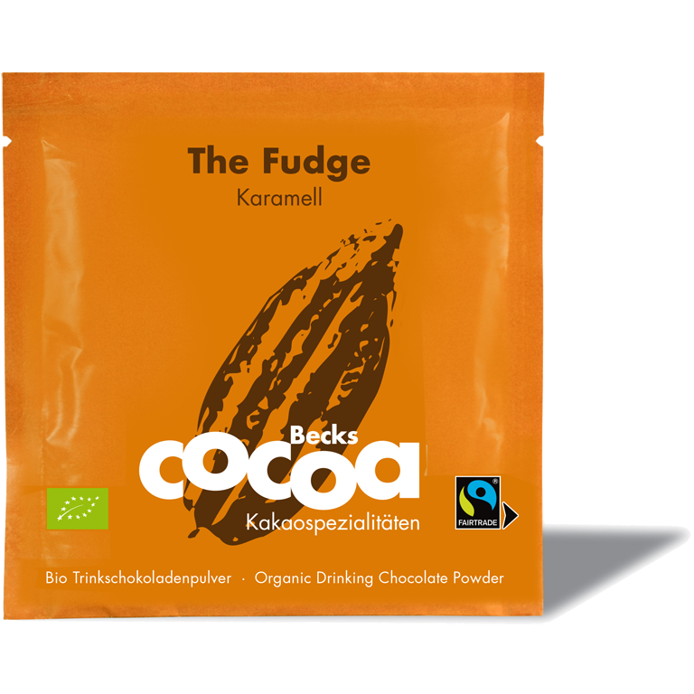 BIO Trinkschokolade mit Karamell The Fudge Becks COCOA 25g Beutel