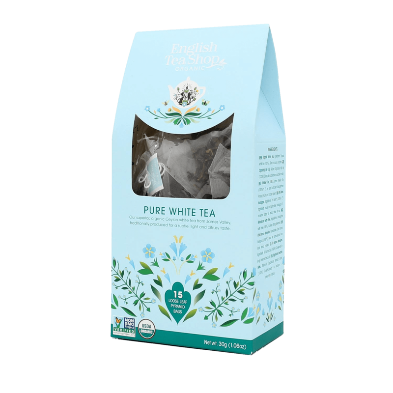 English Tea Shop - Weißer Tee, BIO, 15 Pyramiden-Beutel in Papierbox