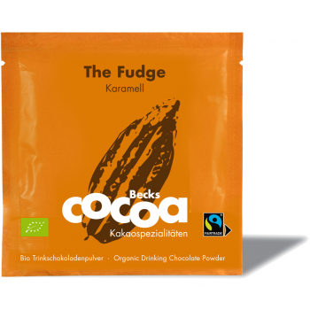 BIO Trinkschokolade mit Karamell The Fudge Becks COCOA 25g Beutel