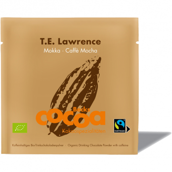 BIO Trinkschokolade mit Kaffeeextrakt T.E. Lawrence Mokka Becks COCOA 25g Beutel