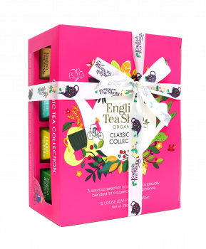 Teegeschenk mit Schleife Klassische Tee Kollektion, BIO, 12 Pyramiden-Beutel