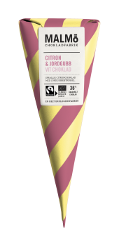 Malm� Chokladfabrik Cones - Zitronen und Erdbeeren, wei�e Schokolade