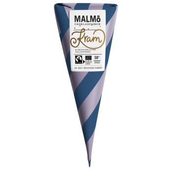 Malm� Chokladfabrik Cones - Himbeeren und Blaubeeren, dunkle Milchschokolade, 90 Gramm